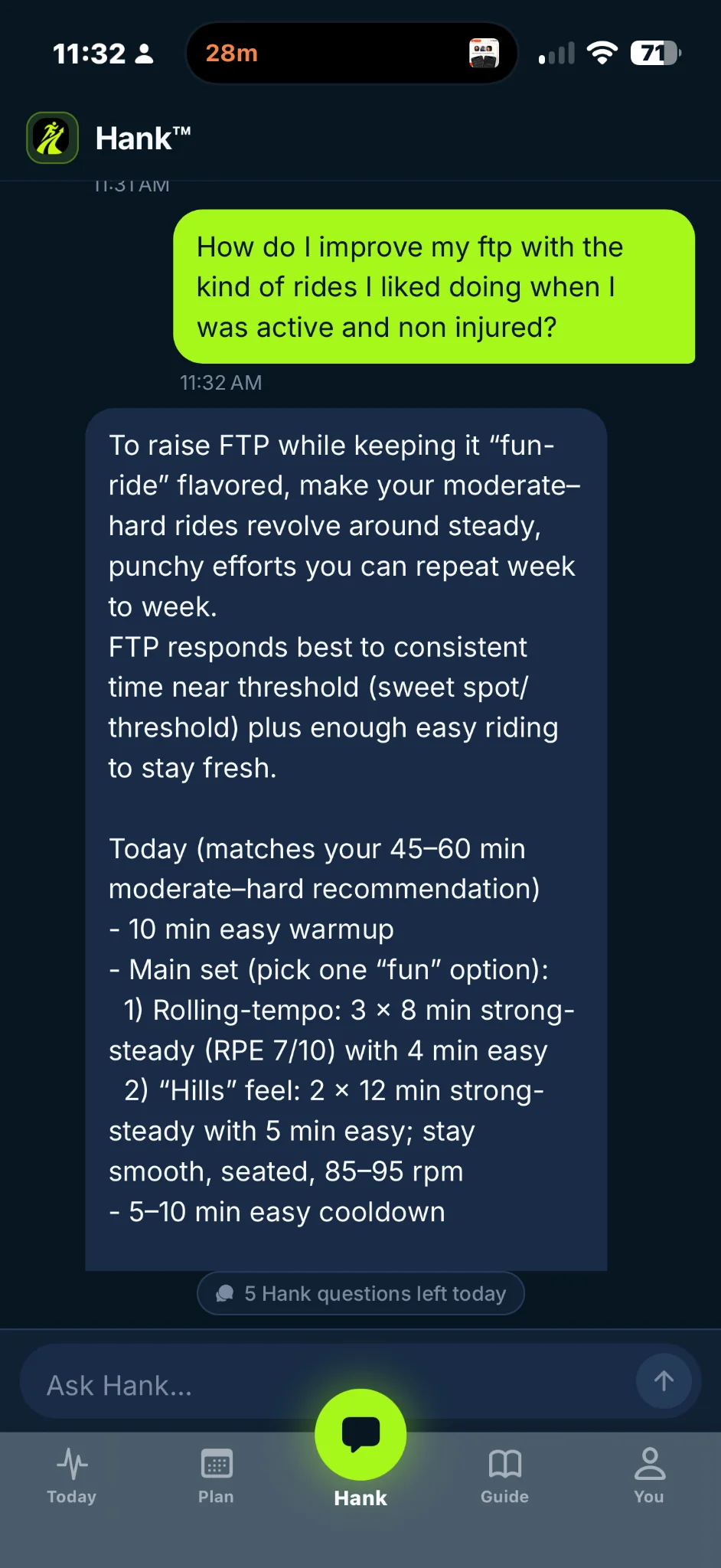 Original RiseMove conversation about improving FTP